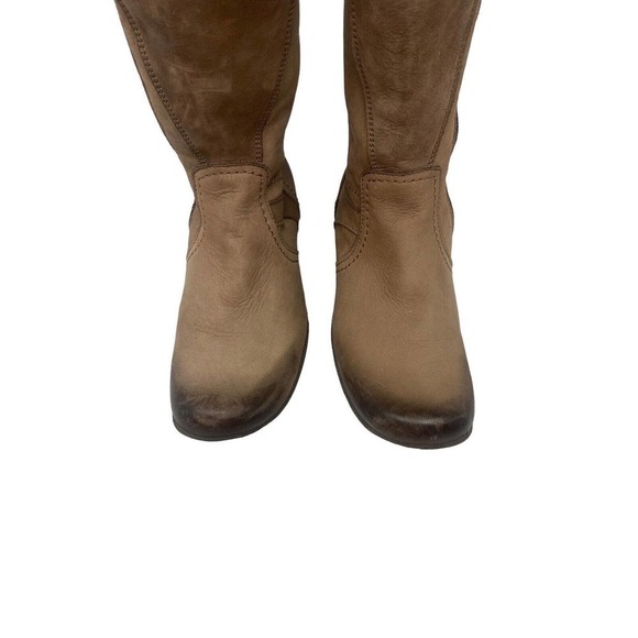 ALDO Brown Leather Zip Tall Buckle Riding Boots Women's Size 37 EU 7US NEW - Picture 2 of 9